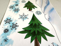 Vintage 1998 Snowbank Border Pine Tree sSticker Memories Etc Christmas Scrapbook