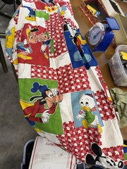 Vintage Mickey And Friends Curtain Approximately 40×80 One Side Only