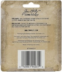 TH94031 Tim Holtz Advantus Idea-Ology Type Chips Chipboard 42 pcs 2″x 1/2″