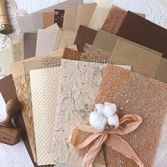 30 Pcs Vintage Textured Scrapbook Paper & Mesh, Junk Journal Supplies, Crafting