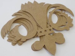 {6} *FLEUR DE LIS SCROLL * Flourish Bare Chipboard Die Cuts – 4 3/8″ x 4 5/8″