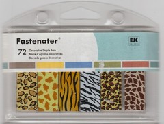 EK Success ANIMAL PRINT Fastenater 72 Decorative Staple Bars