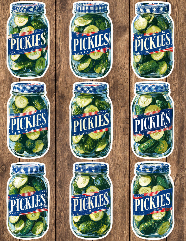Pickles Die Cut Vinyl Stickers Set Scrapbooking Laptop Water Bottle
