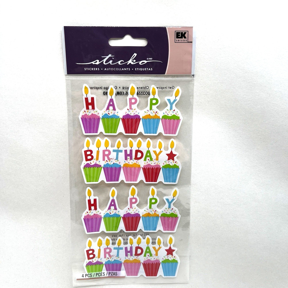 Sticko Birthday Cakes Stickers Scrapbooking Cards Junk Journaling Collage