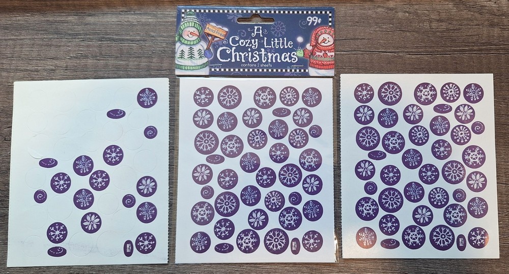 Cozy Little Christmas Stickers Snowflakes Vtg 1999 Brother Sister Designs
