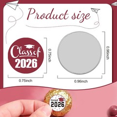 Chinco 504 Pieces 2026 Graduation Stickers Congrats Grad Senior Class of 2026 Pa