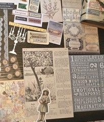 Junk Journal Kit Vintage Style Paper Stickers Tags Tickets Images Ephemera Craft