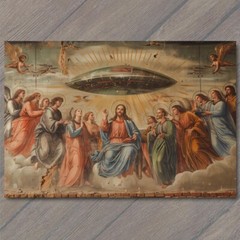 STICKER Alien God Civilization Religious Deity Ceremony Sacred Ritual Spaceshi