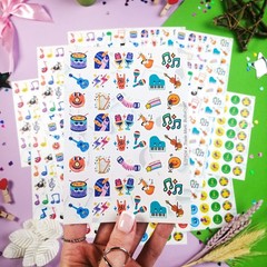 Small Music Note Stickers – Decorative Vinyl Music Symbols for Notebooks,