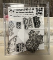 New Art Impressions CLEAR Rubber Stamp set Friendship HOLY MOLEY