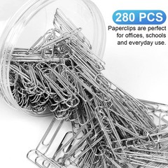 280 Pcs Large Paper Clips, 2 Inch Jumbo Paper Clips, Silver Paperclips, Stain…