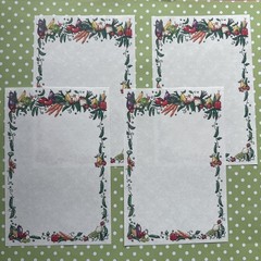 Vintage Blank Home Notecard & Garden Party Carrots Veggie Stationery Note Paper
