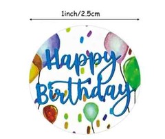 100 Happy Birthday ASSORTED 1″ ENVELOPE STICKERS LABELS SEALS Party Favor