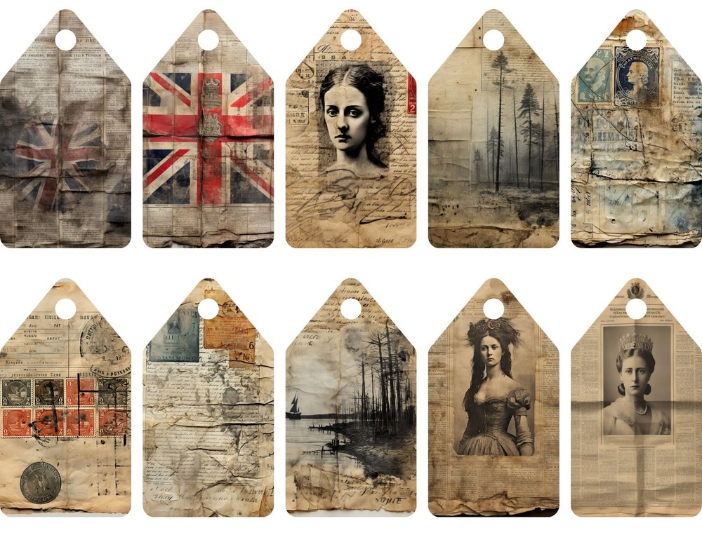 Vintage Tags Junk Journal Scrapbook