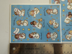 Vintage Hallmark Stickers ~ 3 Sheets~Children/cherubs/angels~Kitten~Puppy