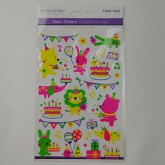 Bunny Bears Forever In Time Neon Stickers Birthday Party Birthday Pals 1 Sheet