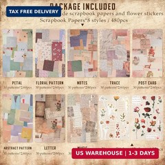 517 Pcs Vintage Scrapbook Paper,Scrapbook Supplies Stickers,Journaling Supplies