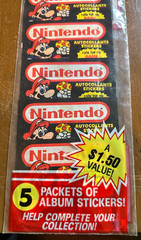 Vintage Nintendo Super Mario Play Activity 5 Packets of Album Stickers Sealed