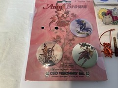 Scrapbook Embellishments Lot MYTHICAL FAIRIES MAGIC DRAGONS Brads Buttons Pins