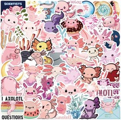 Cute Axolotl Stickers Pack 50PCS, Kawaii Animal Gifts for 50axolotl