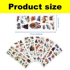 42 Sheets 3D Fluffy Jungle & Zoo Animal Stickers for Teenagers, Colorful