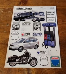 Creative Imaginations 8×10 Sticker Sheet ~ Travel/Road Trip Assorted Vehicles…
