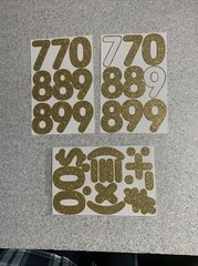 Mixed Size Lot Of Glitter Letter & Number Stickers (A13)