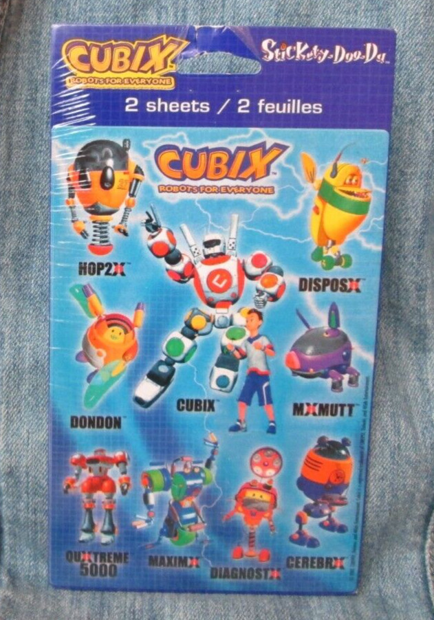 CUBIX ROBOTS FOR EVERYONE STICKERS 2 Sticker Sheets New Sealed Package SB31