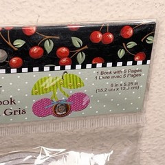 MARY ENGELBREIT Chipboard Cherry Cherries Tag 5 Pages Mini Scrapbook Ring Bound