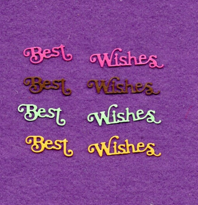BEST WISHES # 3 die cuts scrapbook cards