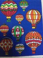 Vintage Hallmark Shiny prism razzle dazzle Hot Air Balloons Sticker Sheet