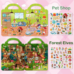 Reusable Sticker Books for Toddlers Ages 2-8, 3D Puffy Stickers Activity Set