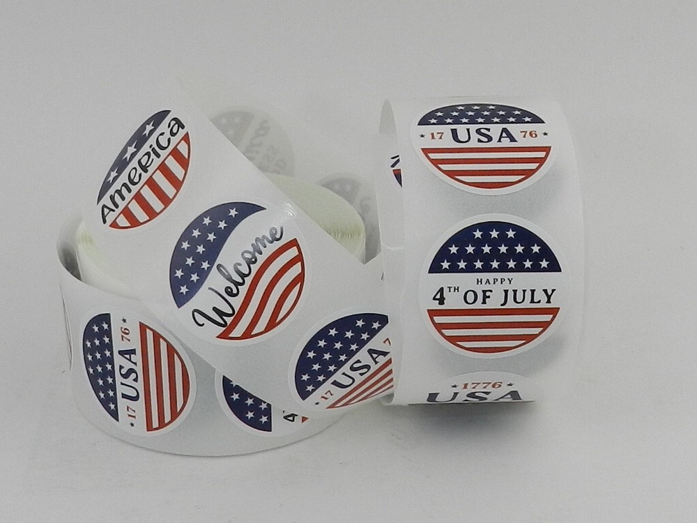 Patriotic Stickers Featuring The American Flag 40 Pcs.