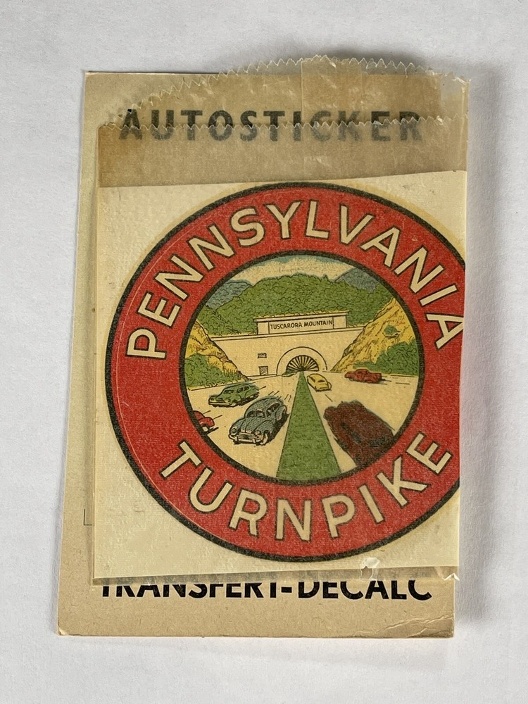 Pennsylvania Turnpike 1960s Round Sticker Decal 4×4″ Vintage Transportation