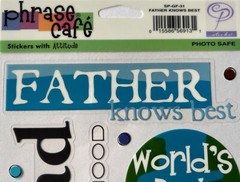 FATHER KNOWS BEST Phrase Cafe Mylar Stickers(24pc)Sticko•Fishing•Dad•King •Papa
