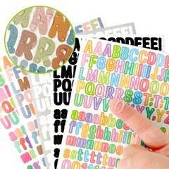 0.5 Inch Number Letter Stickers, 30 Sheets Vinyl Decals, DIY Labels, Multicolor