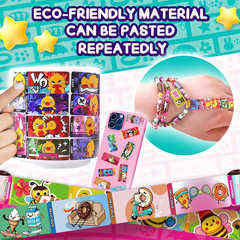 Creative Sticky Rolls Bracelet Making Kit for Kids–80 Reusable Stickers,Diy Surp