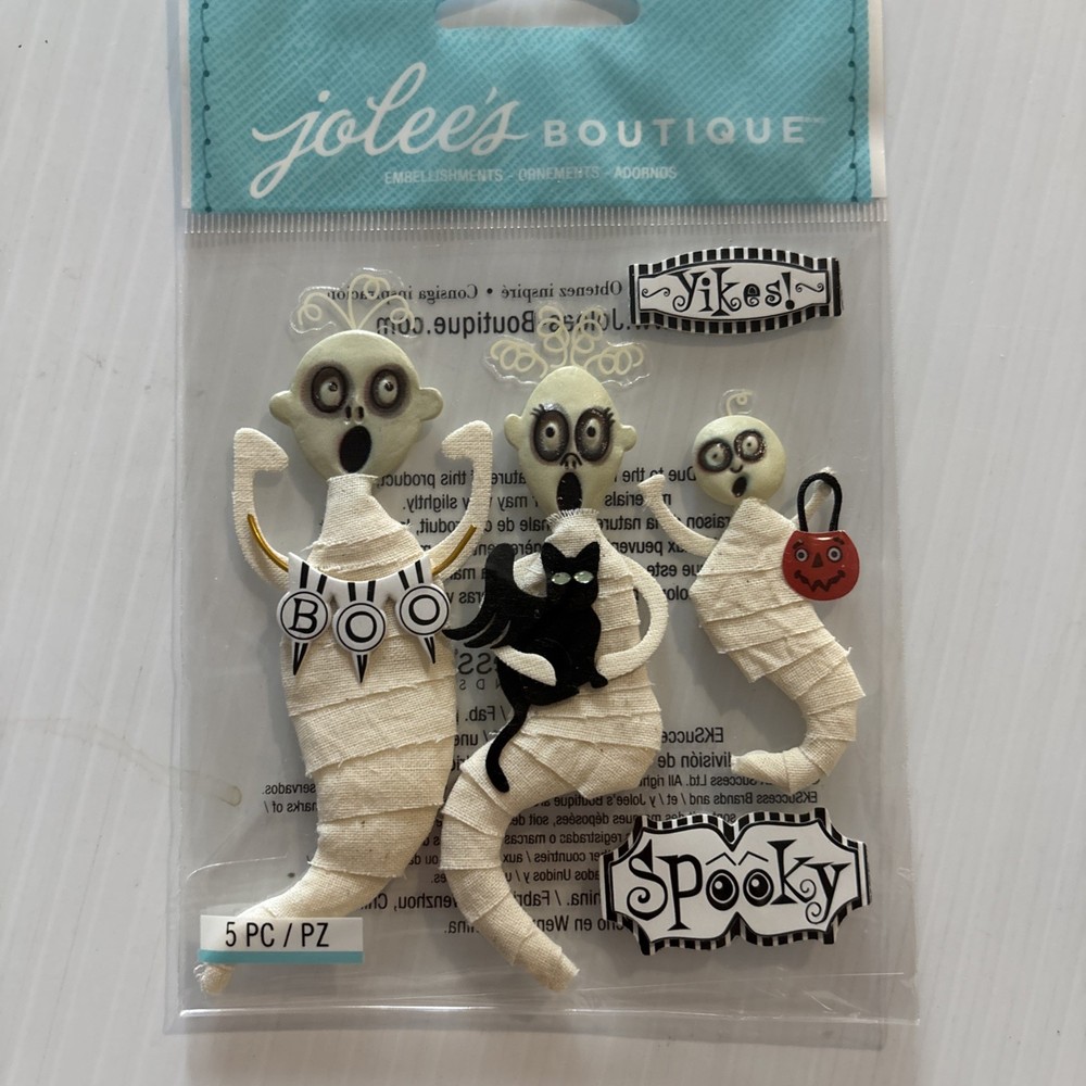 Jolee’s Scrapbooking & Card Stickers halloween Ghost Mummy Family With The Cat