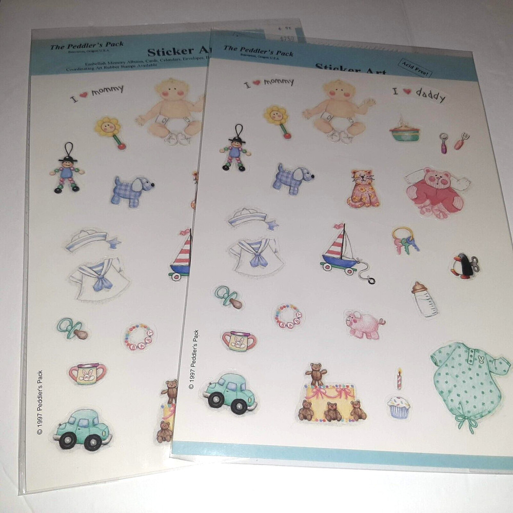 Peddler’s Pack BABY Scrapbooking Stickers x2 Packs Ninneman Dress Up Activity