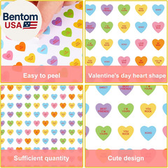 2400 Pcs Valentine’S Day Mini Sticker Paper Decal Conversation Heart Self-Adhesi