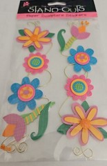 Provo Craft Stand-outs Paper Sculpture Stickers-Funky Floral Border, NIP