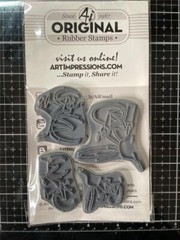 New ART IMPRESSIONS Rubber Stamp cling WATERCOLOR BICYCLE BIKE free USA ship
