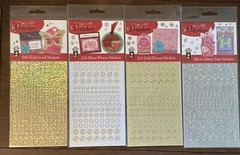NOS Dazzles Stickers Lot 16 Jewel Glitter Older Scrapbooking Supplies