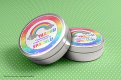 Rainbow Sparkle Party Thank You Sticker Labels, 40 2″ Party Circle Stickers b…