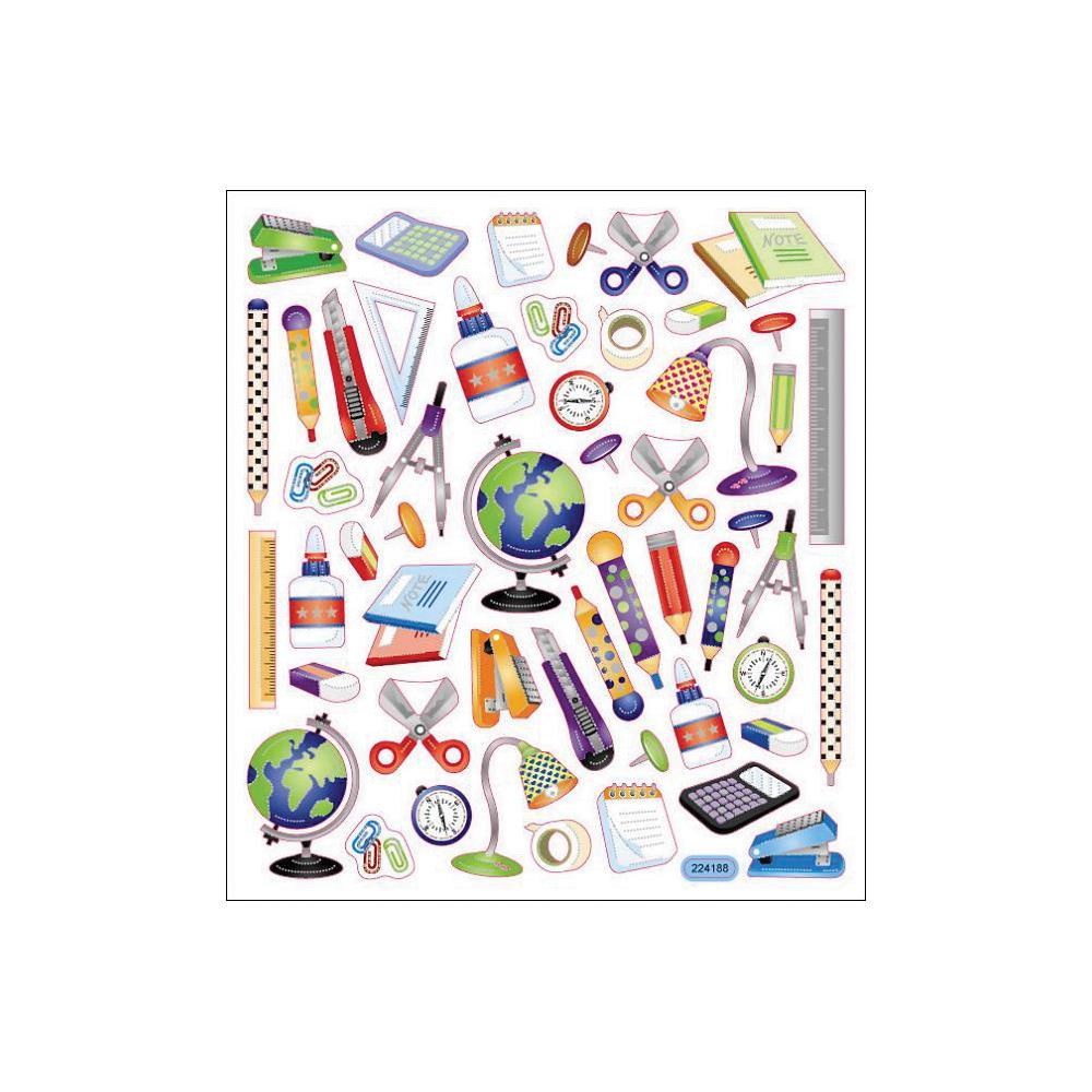 Scrapbooking Crafts Stickers School Icons Globes Glue Scissors Rulers Pencils