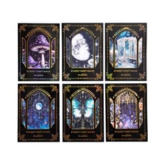 10Pcs Fantasy Background Paper Stickers Animal Moon Scrapbooking Journal Crafts