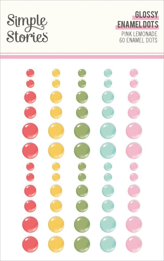 Crafts Enamel Dots SS Sticky Back Pink Lemonade Yellow Red Green Blue