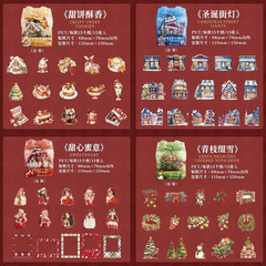 90 Pcs Vintage Christmas PET Stickers for Journaling – Cozy Winter Aesthetic Sno