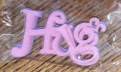 Brother Sister Design Studio Valentine Craft Word Glitter Kiss Hugs Love Sticker