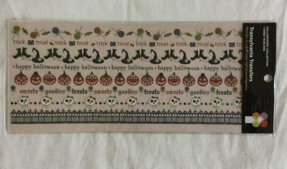 NEW Imaginisce Transylvania Transfers Happy Halloween Hallowhimsy Rub-ons